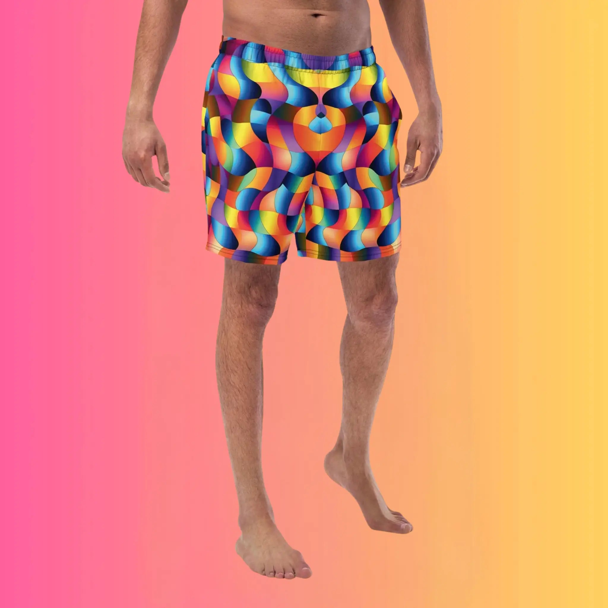 Abstract Swim Trunks For EDM Rave Festivals EDMFestieGear.com