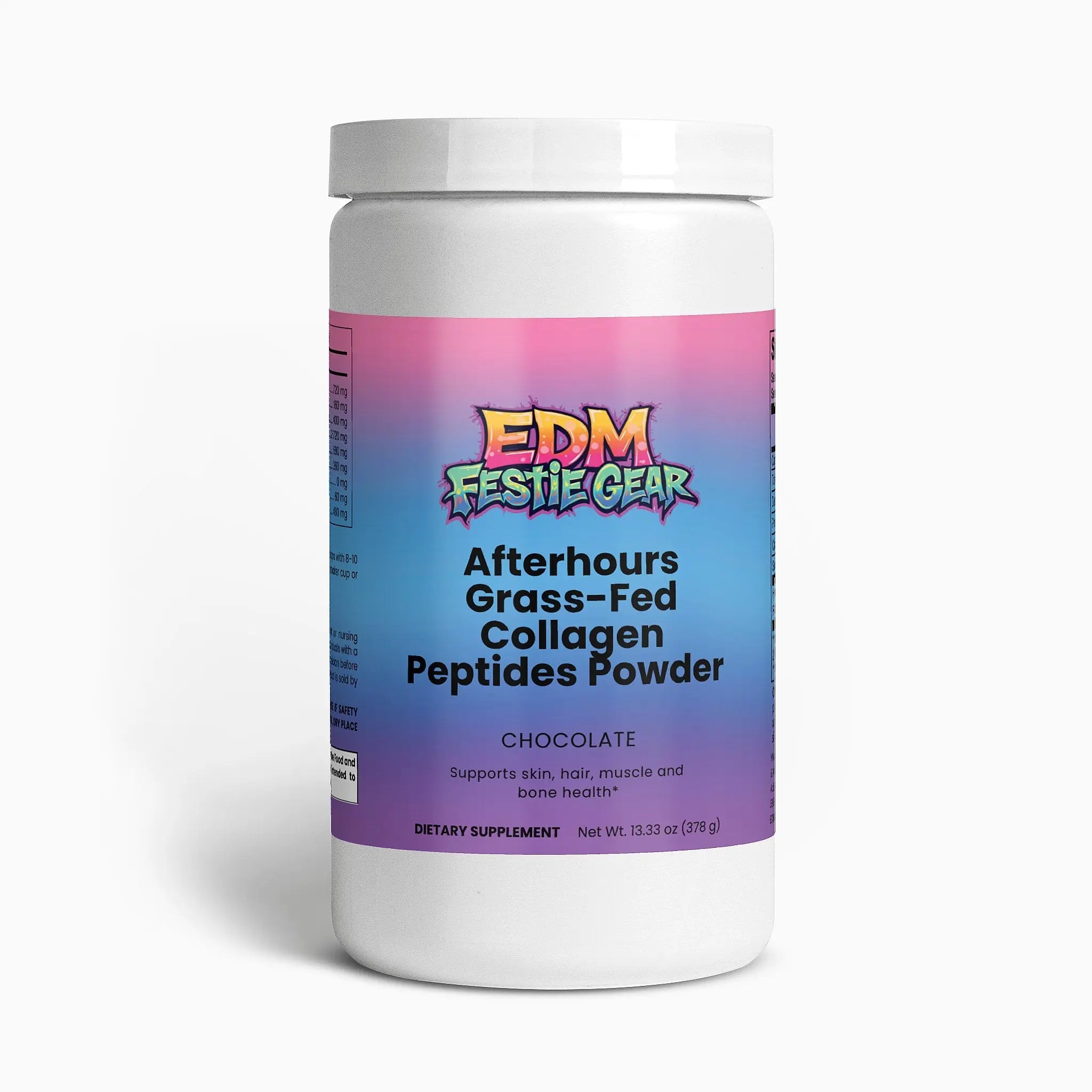 Afterhours Grass-Fed Collagen Peptides Powder (Chocolate) EDMFestieGear.com