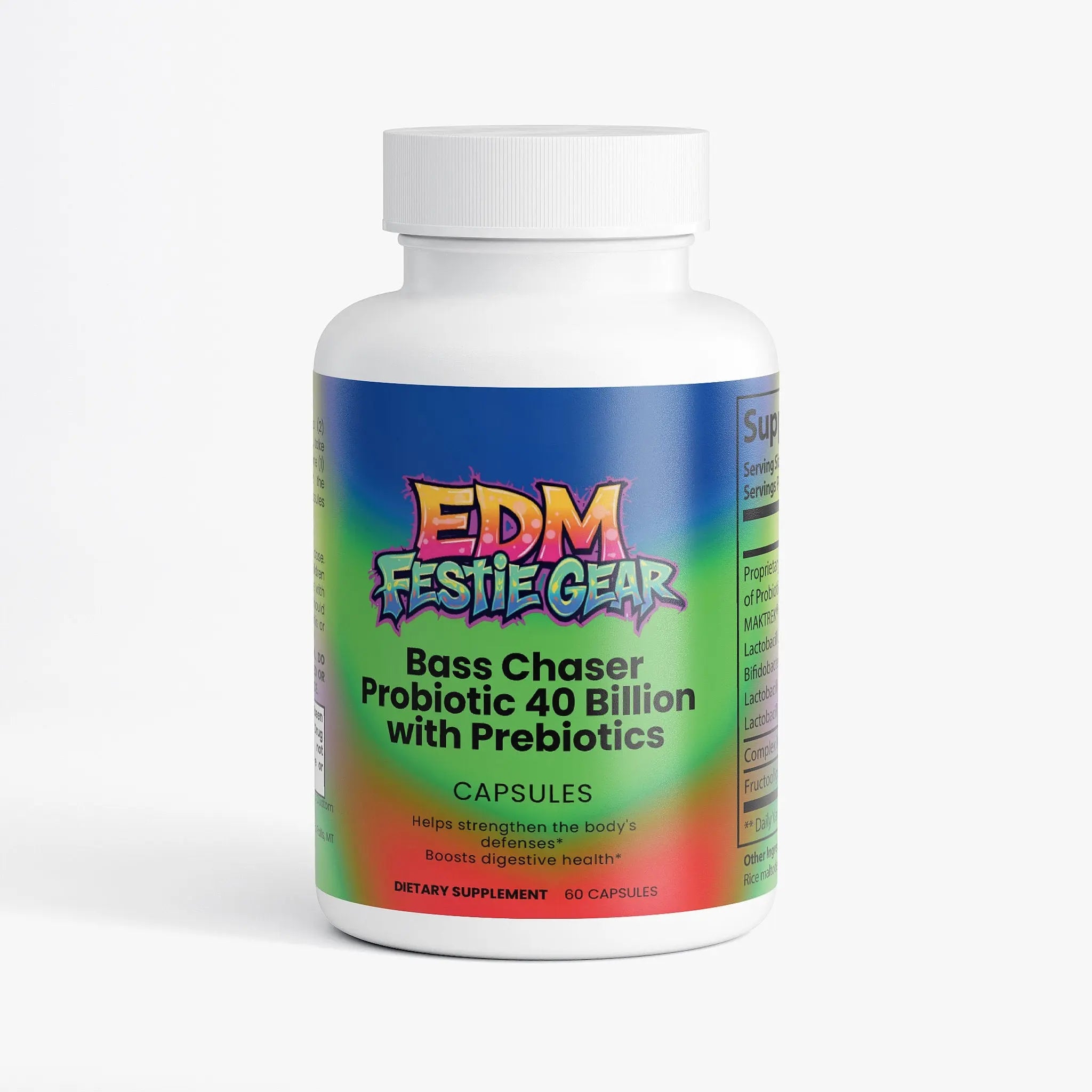 Bass Chaser Probiotic 40 Billion with Prebiotics EDMFestieGear.com
