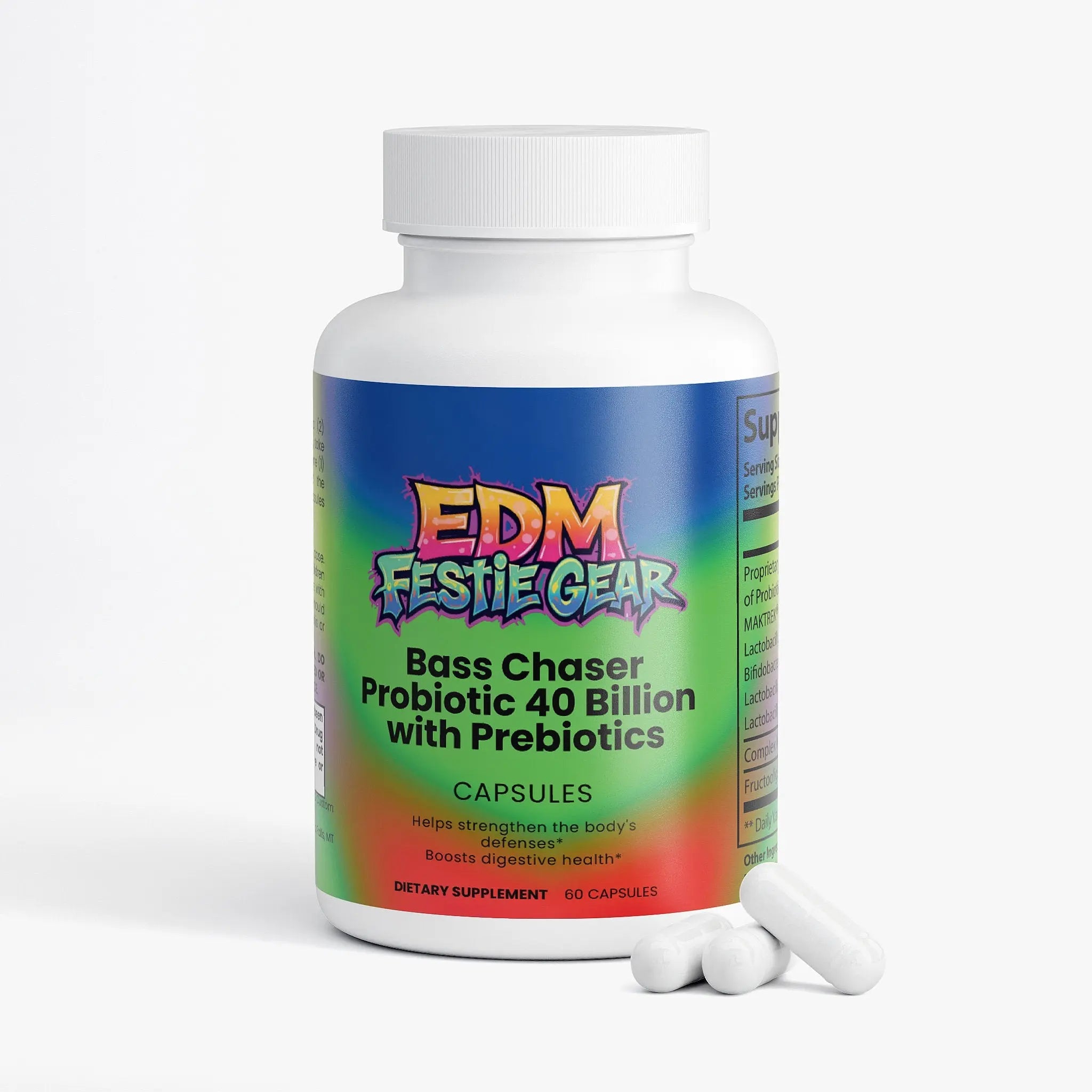 Bass Chaser Probiotic 40 Billion with Prebiotics EDMFestieGear.com
