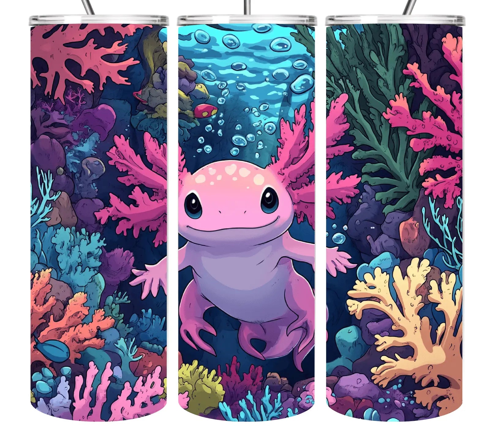 Axolotl Tumbler Collection 20oz Tumblers EDMFestieGear.com