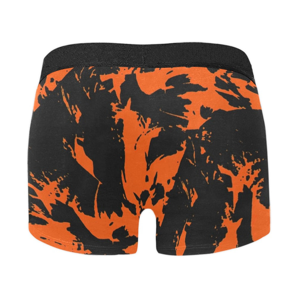 Black and Orange Spooky Paint Splatter Graffiti Boxer Briefs BigTexFunkadelic