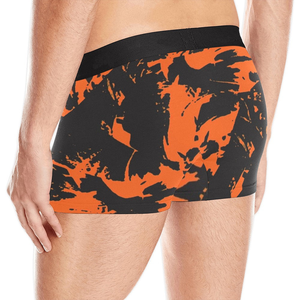 Black and Orange Spooky Paint Splatter Graffiti Boxer Briefs BigTexFunkadelic