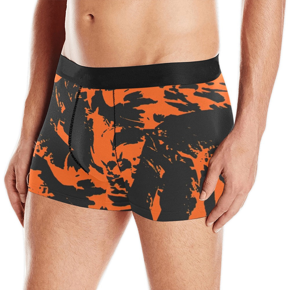 Black and Orange Spooky Paint Splatter Graffiti Boxer Briefs BigTexFunkadelic