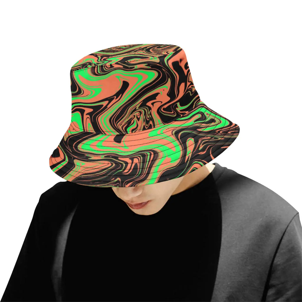 90s Toxic Acid Spill Rave Bucket Hat BigTexFunkadelic
