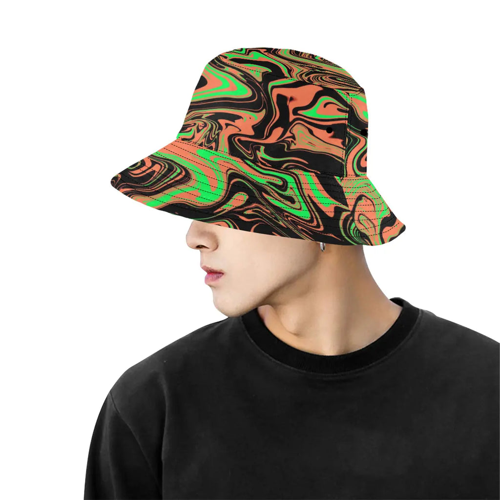 90s Toxic Acid Spill Rave Bucket Hat BigTexFunkadelic