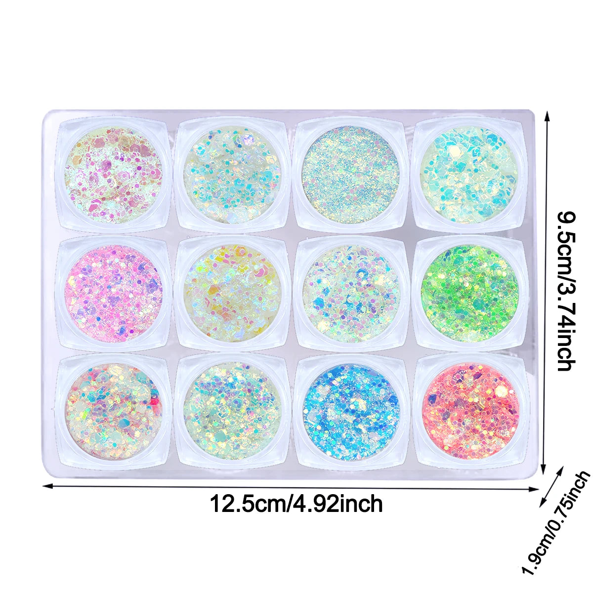 12 Colors Glow in the Dark Glitter Gel Face Body Glitter Gel Hair Glitter for UV Black Light Halloween Makeup Raves Festivals Fairy