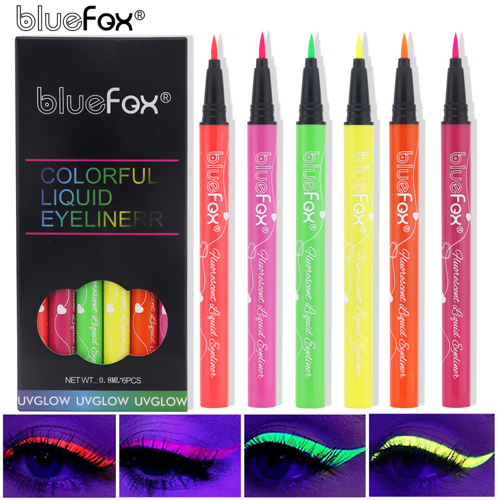 6pcs Glow UV Reactive Glow in the Dark Face and Body Paint Set, Neon Liquid Eyeliner, Mixing Color for Masquerade,Music Festival Fairy