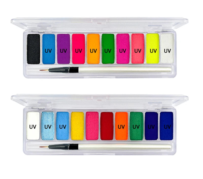 10 Colors Glow Fluorescent Neon Oil Face Body Art Paint UV Glow Oil Painting Halloween Party Fancy Dress Beauty Makeup Cosmetics Fairy
