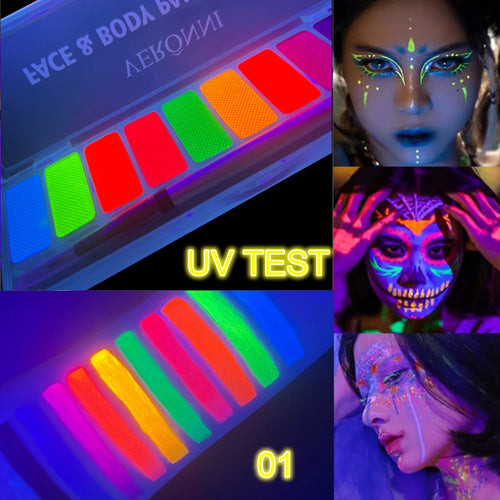 10 Colors Glow Fluorescent Neon Oil Face Body Art Paint UV Glow Oil Painting Halloween Party Fancy Dress Beauty Makeup Cosmetics Fairy