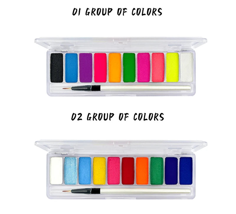 10 Colors Glow Fluorescent Neon Oil Face Body Art Paint UV Glow Oil Painting Halloween Party Fancy Dress Beauty Makeup Cosmetics Fairy