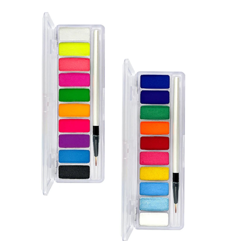 10 Colors Glow Fluorescent Neon Oil Face Body Art Paint UV Glow Oil Painting Halloween Party Fancy Dress Beauty Makeup Cosmetics Fairy