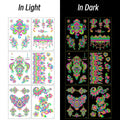 3D Luminous Temporary Tattoos Stickers UV Neon Fluorescent Glowing Music Festival Body Waterproof Tattoos Decals for Face Decora Fairy