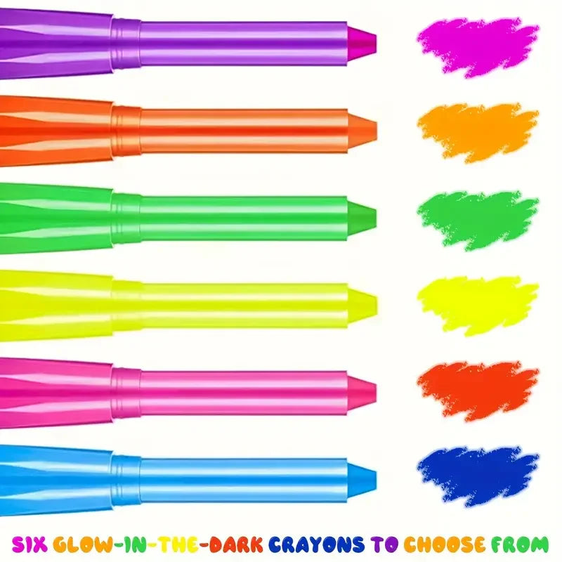 12 Pieces UV Neon Face Painting, Glow in the Dark Under UV Lights Face Painting Crayon SticksMardi Gras Party Halloween Makeup Fairy