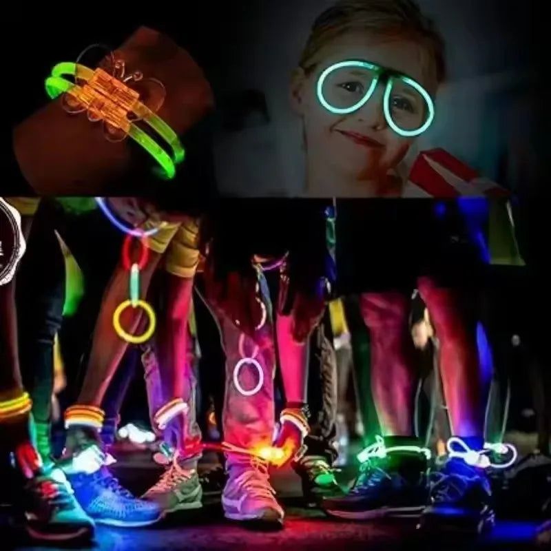 50/100Pcs Fluorescence Sticks Party Multicolor Glowing Stick Bright Colorful Light Bright Bendable Glow Bracelet Party Supplies Fairy