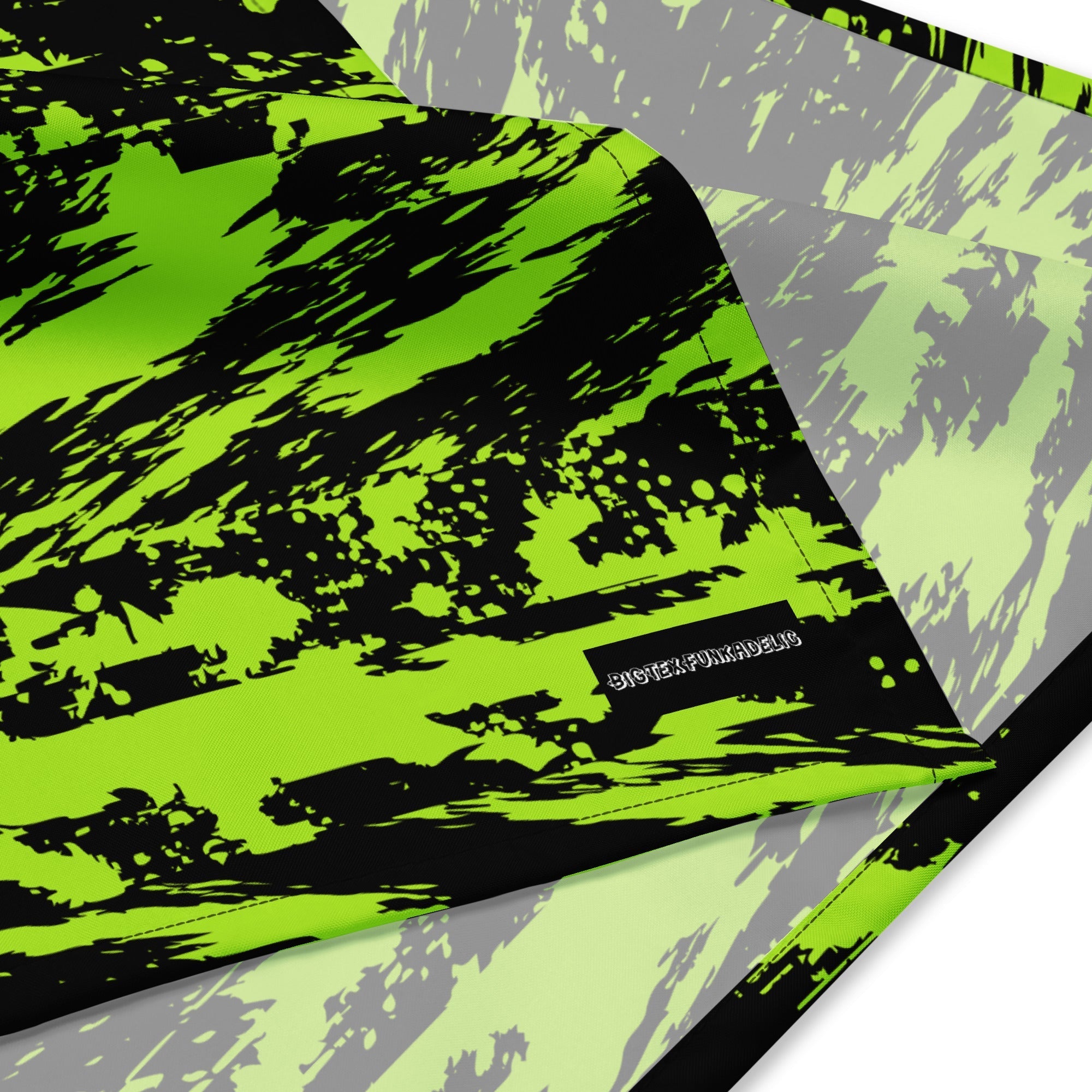 Black Lime Bolt Glitch Rave Bandana BigTexFunkadelic