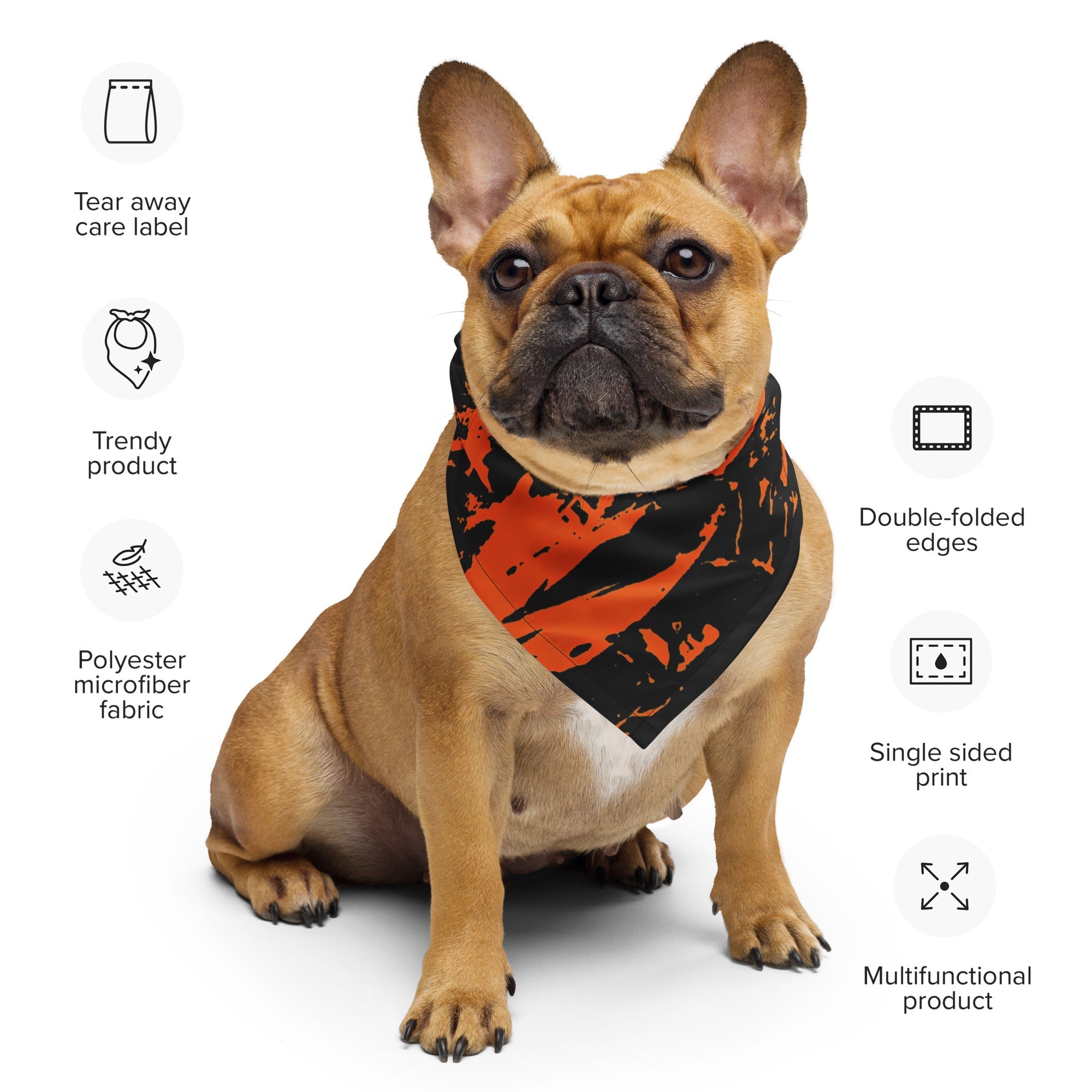 Black and Orange Spooky Paint Splatter Graffiti Rave Bandana BigTexFunkadelic