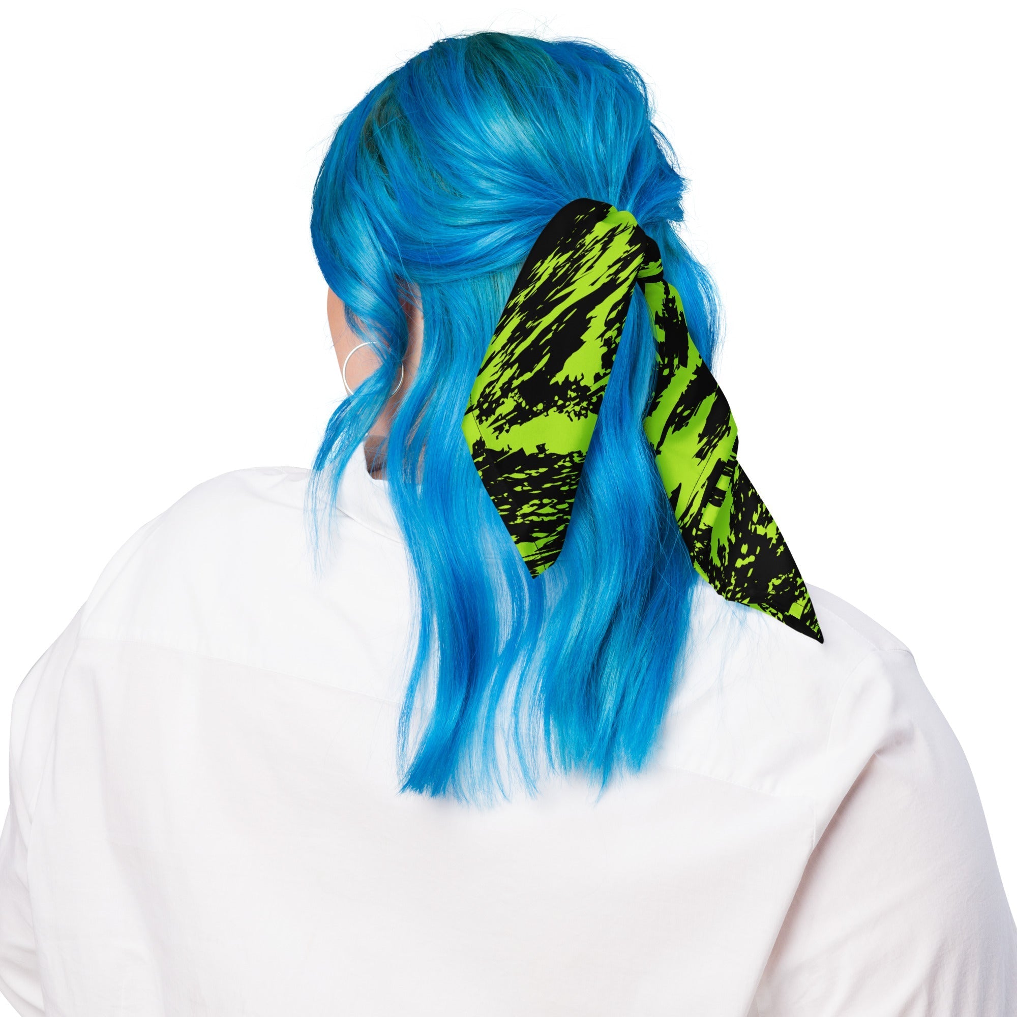 Black Lime Bolt Glitch Rave Bandana BigTexFunkadelic