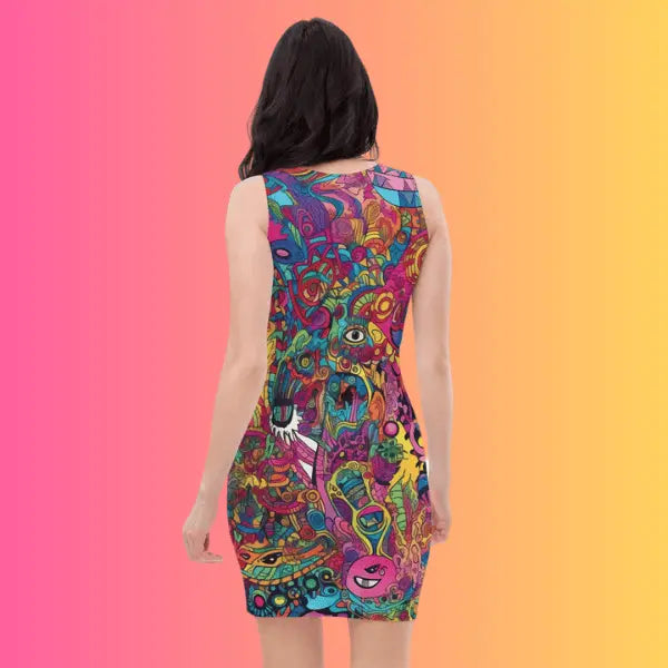 Acid Universe Bodycon Dress for Rave and EDM Festivals EDMFestieGear.com