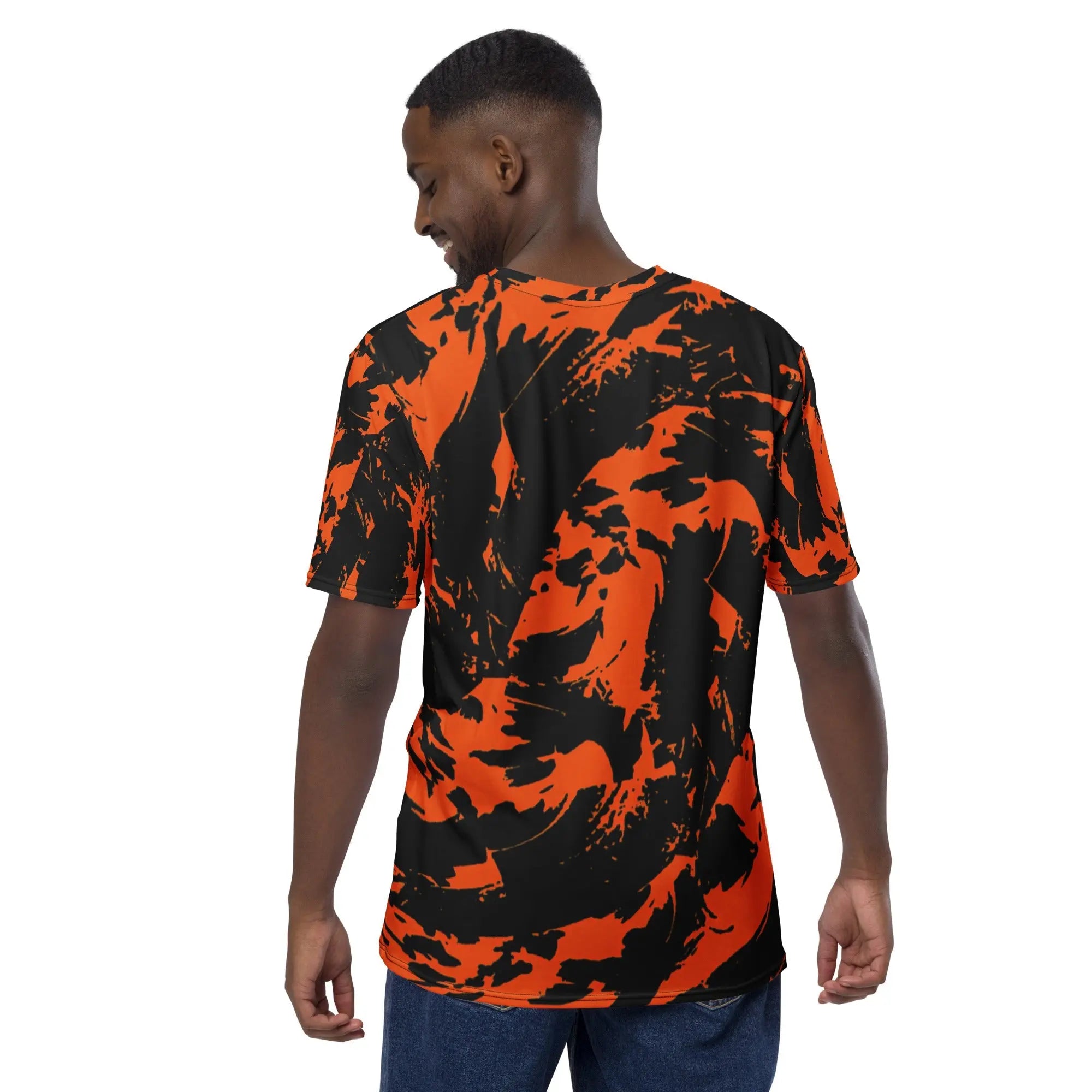 Black and Orange Spooky Paint Splatter Graffiti T-Shirt BigTexFunkadelic