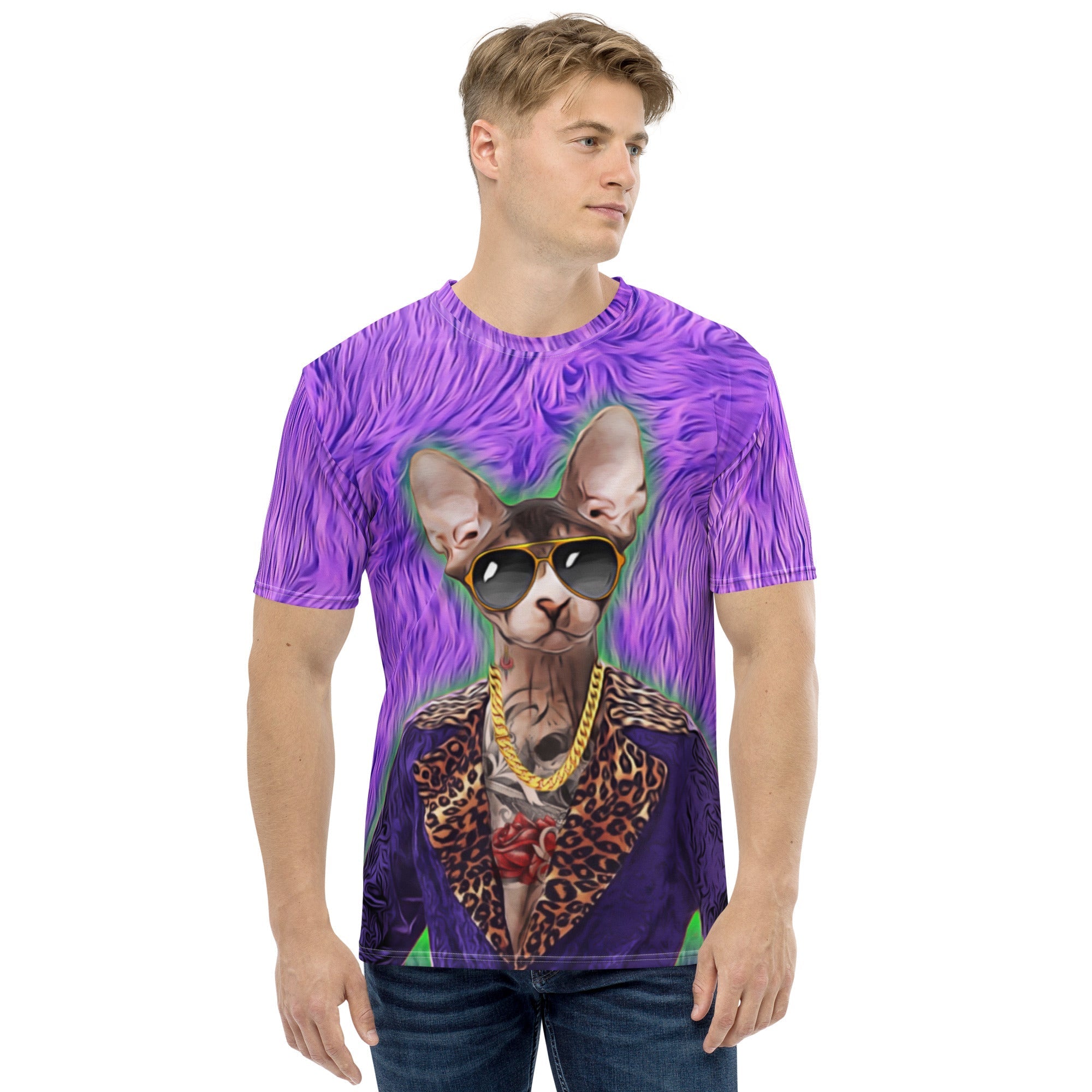 70s Pimp Cat All Over Print T-Shirt BigTexFunkadelic