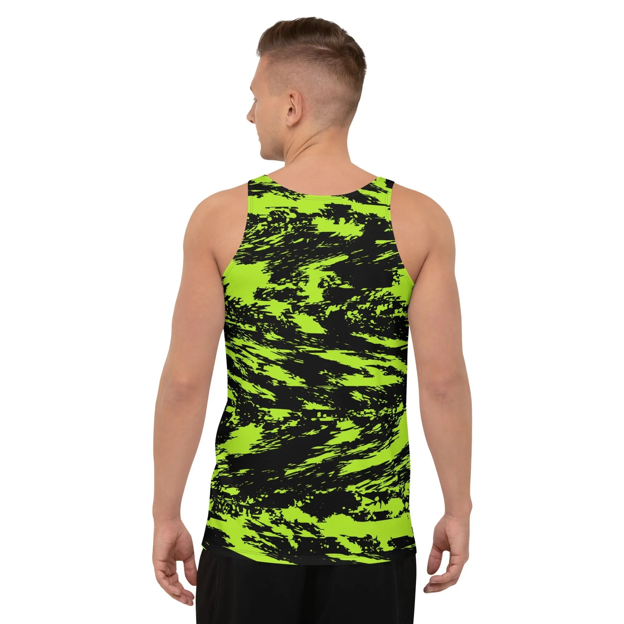 Black Lime Bolt Glitch Unisex Tank Top BigTexFunkadelic