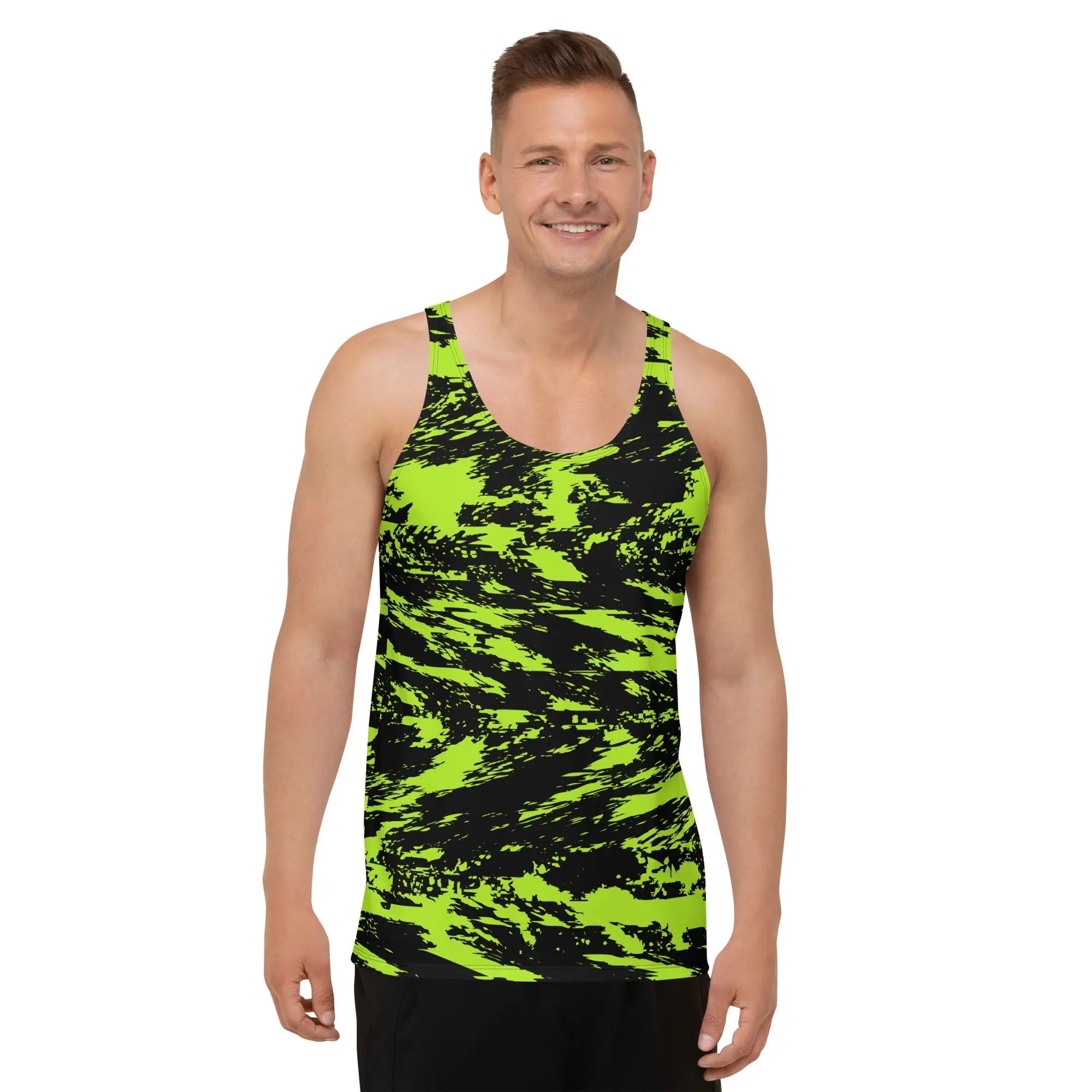 Black Lime Bolt Glitch Unisex Tank Top BigTexFunkadelic