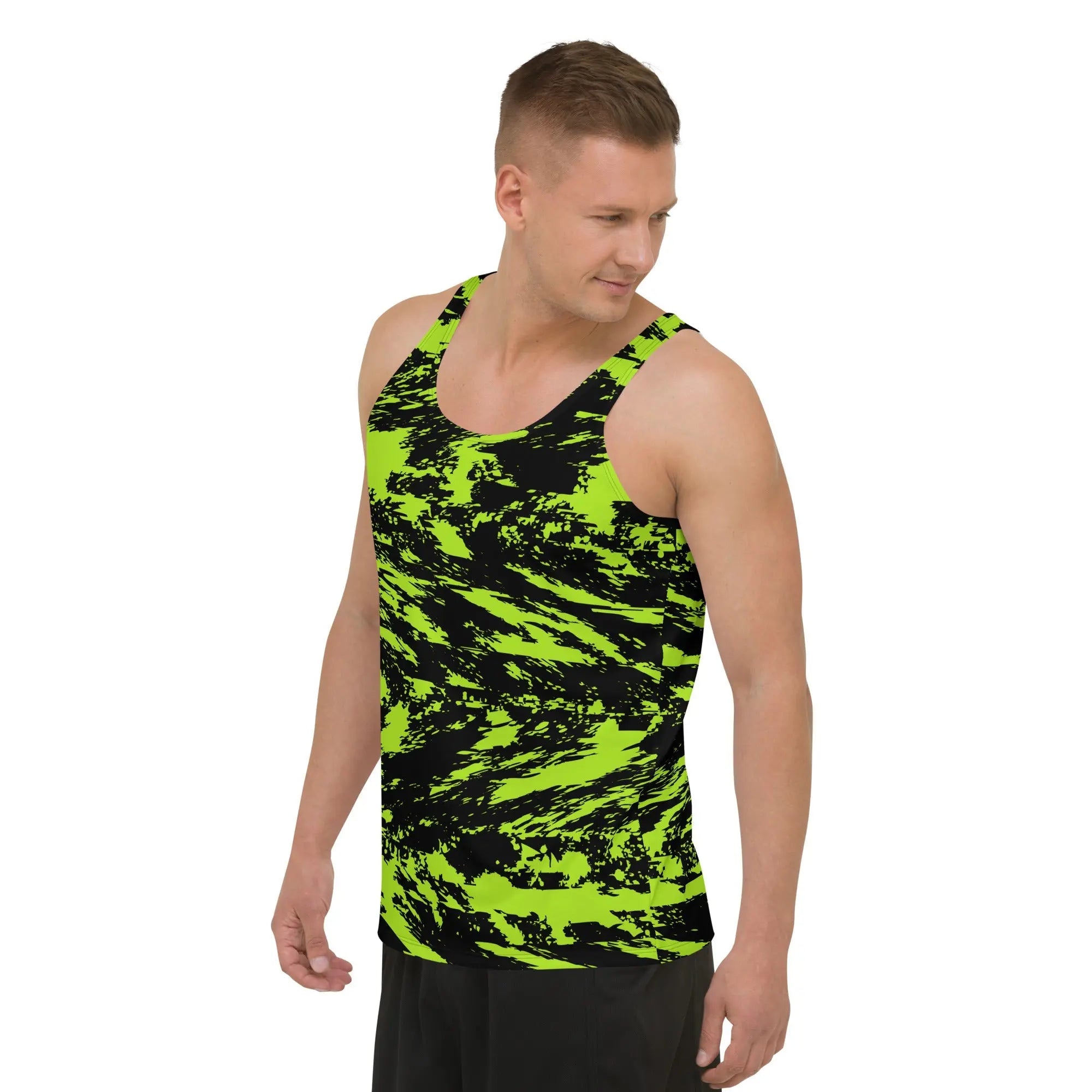 Black Lime Bolt Glitch Unisex Tank Top BigTexFunkadelic