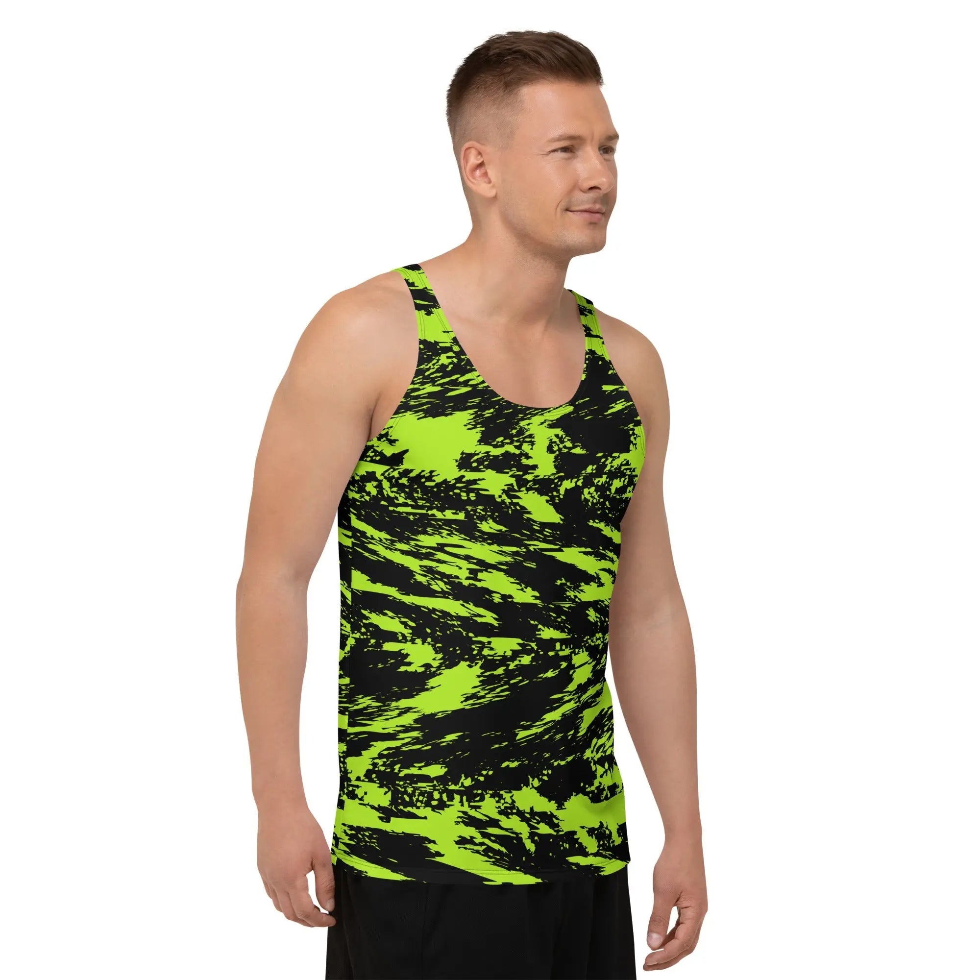 Black Lime Bolt Glitch Unisex Tank Top BigTexFunkadelic