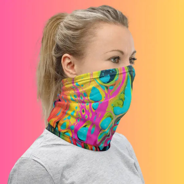 Abstract Melting Neck Gaiter for Raves & Festivals EDMFestieGear.com