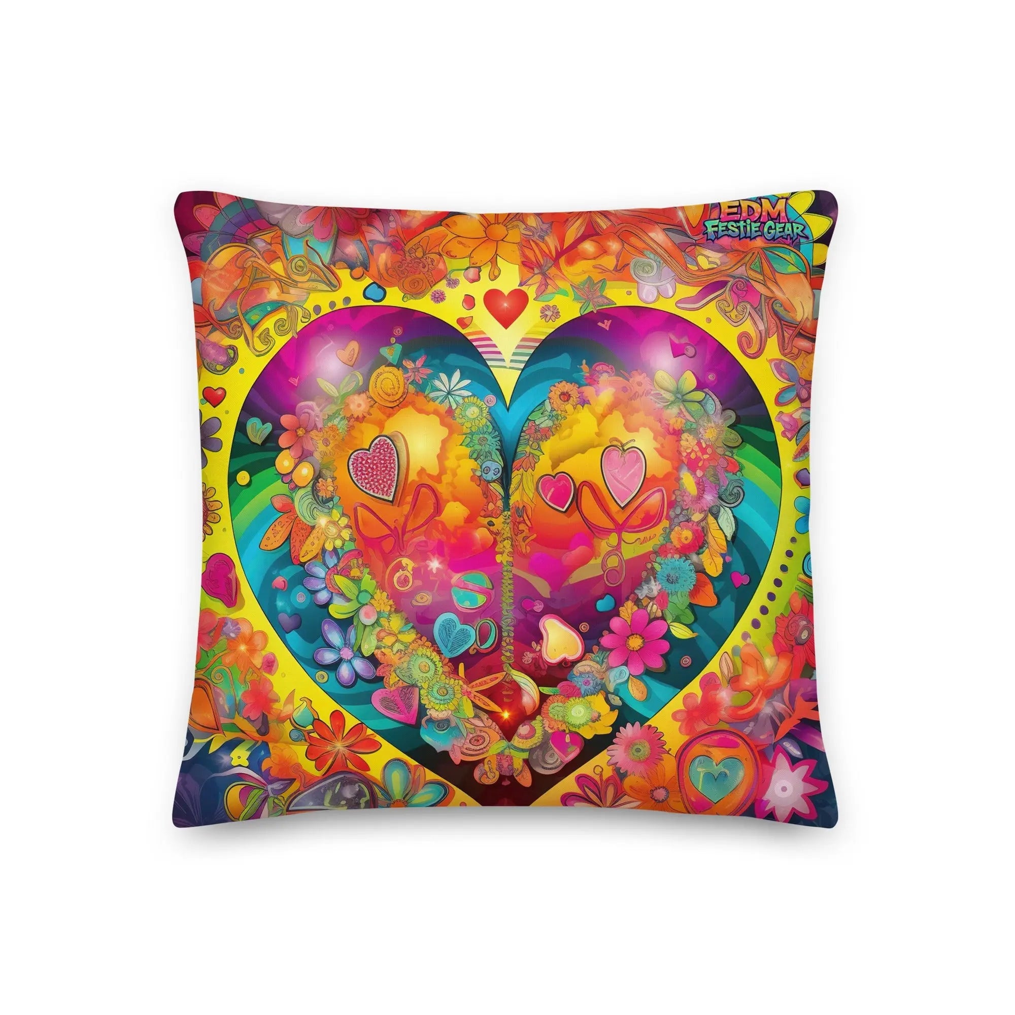 Beautiful Heart Premium Pillow For EDM Rave Festival Outfit Clothing EDMFestieGear.com