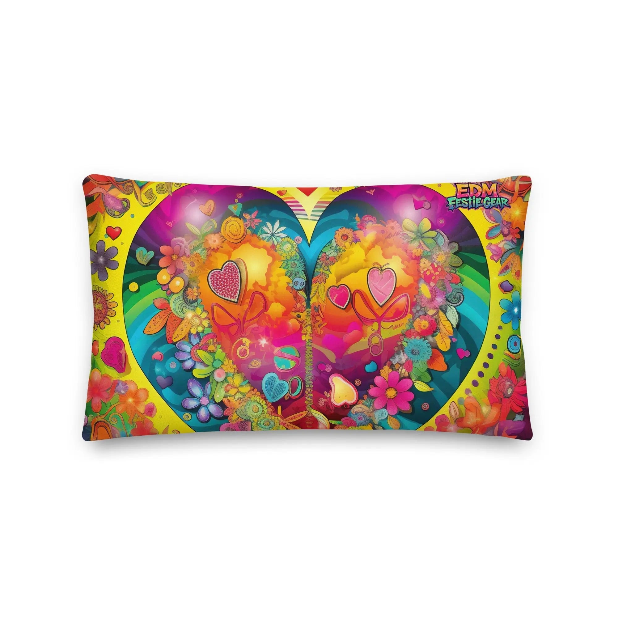 Beautiful Heart Premium Pillow For EDM Rave Festival Outfit Clothing EDMFestieGear.com