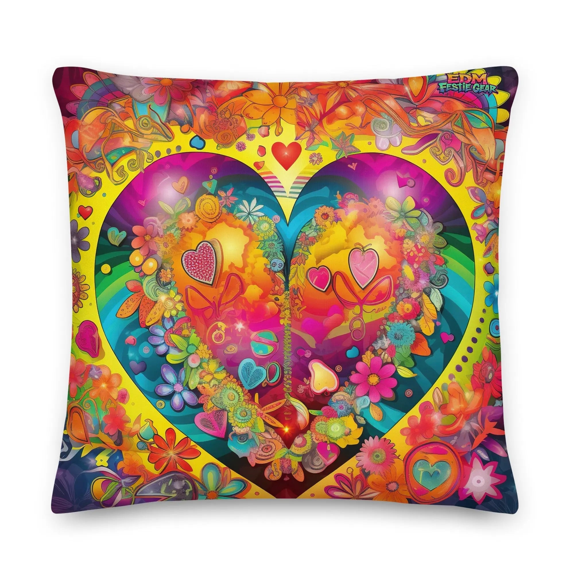 Beautiful Heart Premium Pillow For EDM Rave Festival Outfit Clothing EDMFestieGear.com