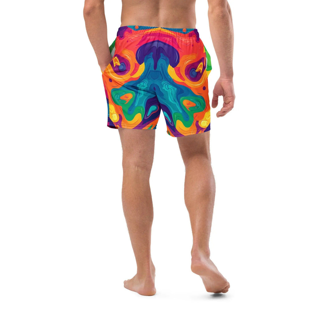 Acid Melt Swim Trunks For EDM Rave Festival Outfit Clothing EDMFestieGear.com