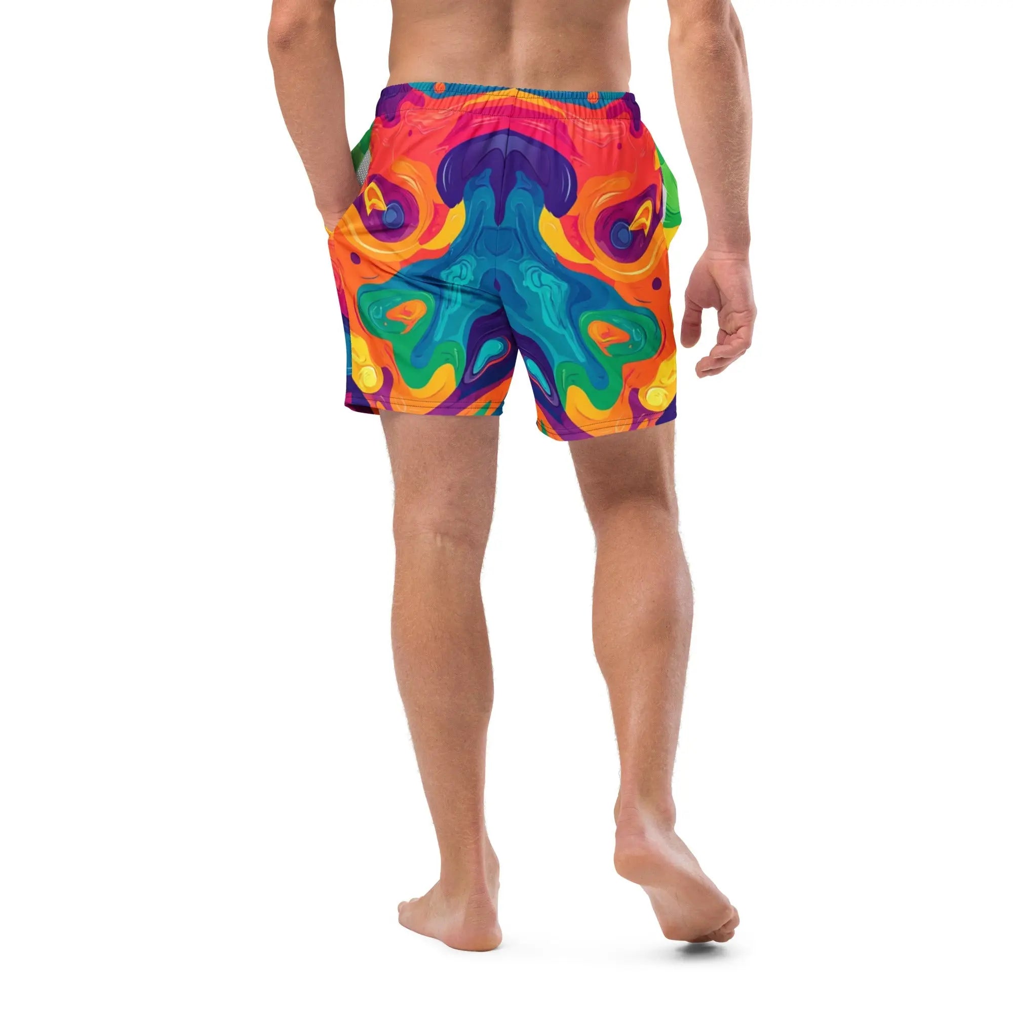 Acid Melt Swim Trunks For EDM Rave Festival Outfit Clothing EDMFestieGear.com