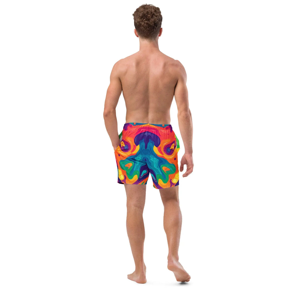 Acid Melt Swim Trunks For EDM Rave Festival Outfit Clothing EDMFestieGear.com