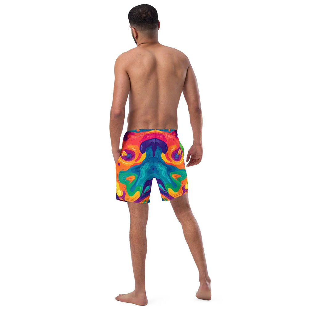 Acid Melt Swim Trunks For EDM Rave Festival Outfit Clothing EDMFestieGear.com