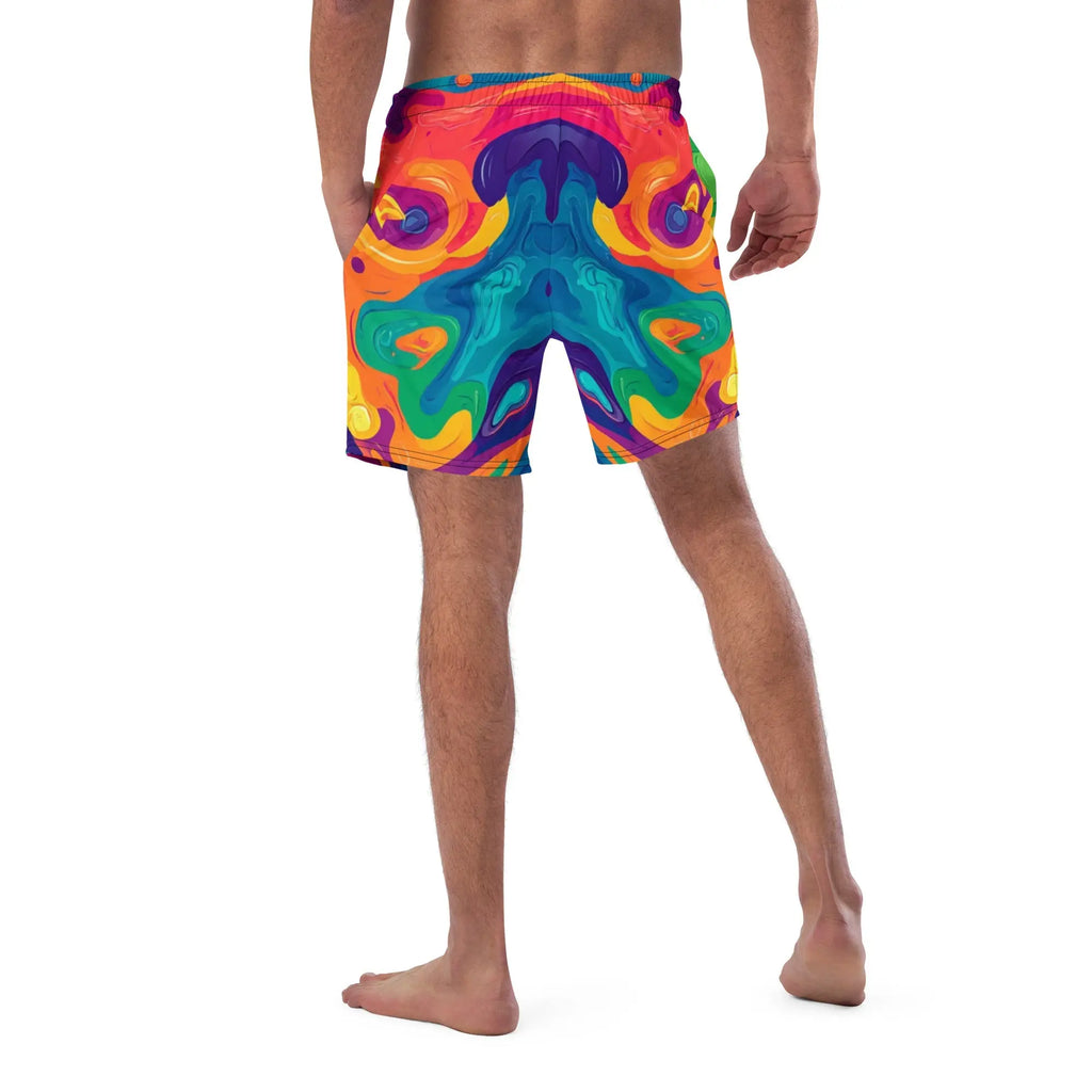 Acid Melt Swim Trunks For EDM Rave Festival Outfit Clothing EDMFestieGear.com