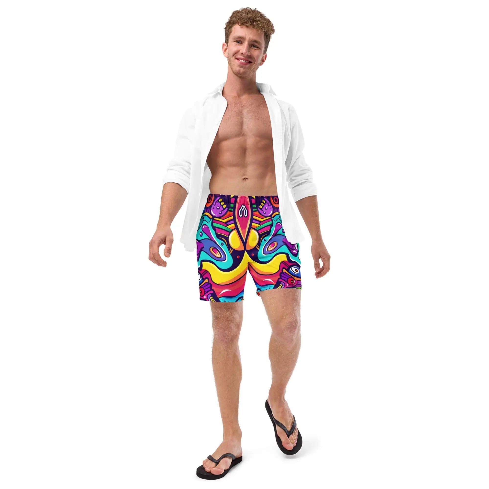 Alien Vision Swim Trunks For EDM Rave Festival Outfit Clothing EDMFestieGear.com