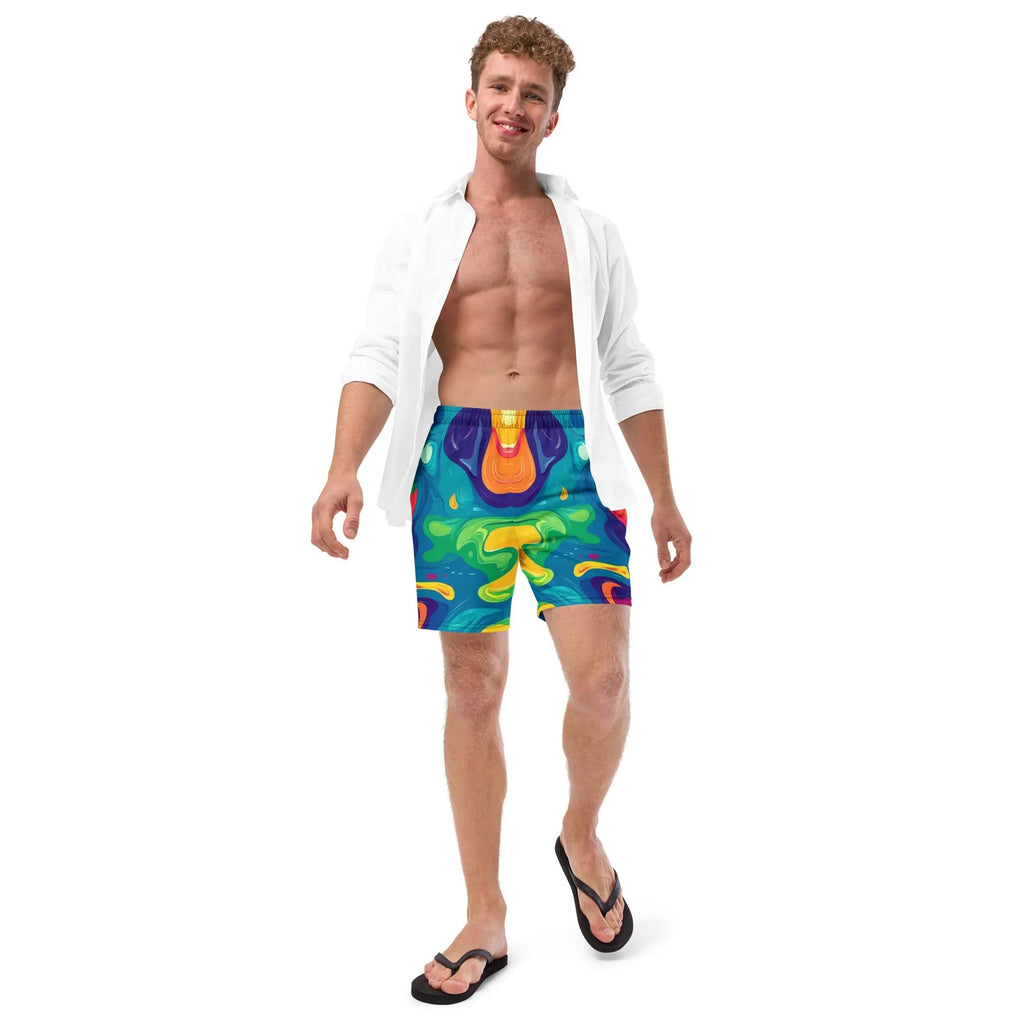 Acid Melt Swim Trunks For EDM Rave Festival Outfit Clothing EDMFestieGear.com