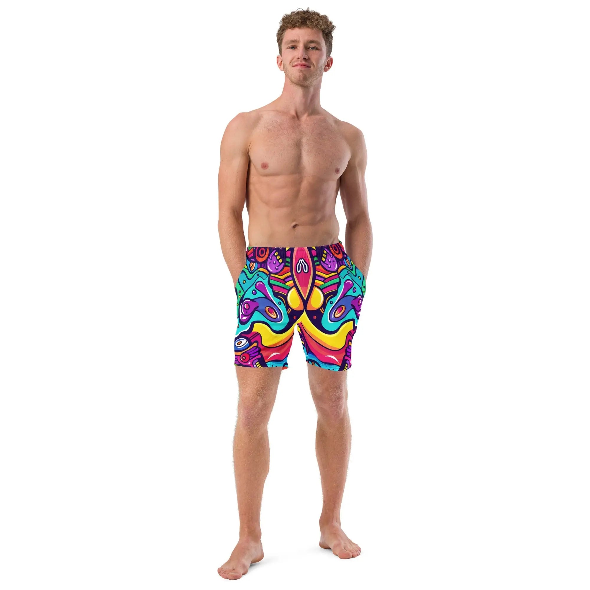 Alien Vision Swim Trunks For EDM Rave Festival Outfit Clothing EDMFestieGear.com