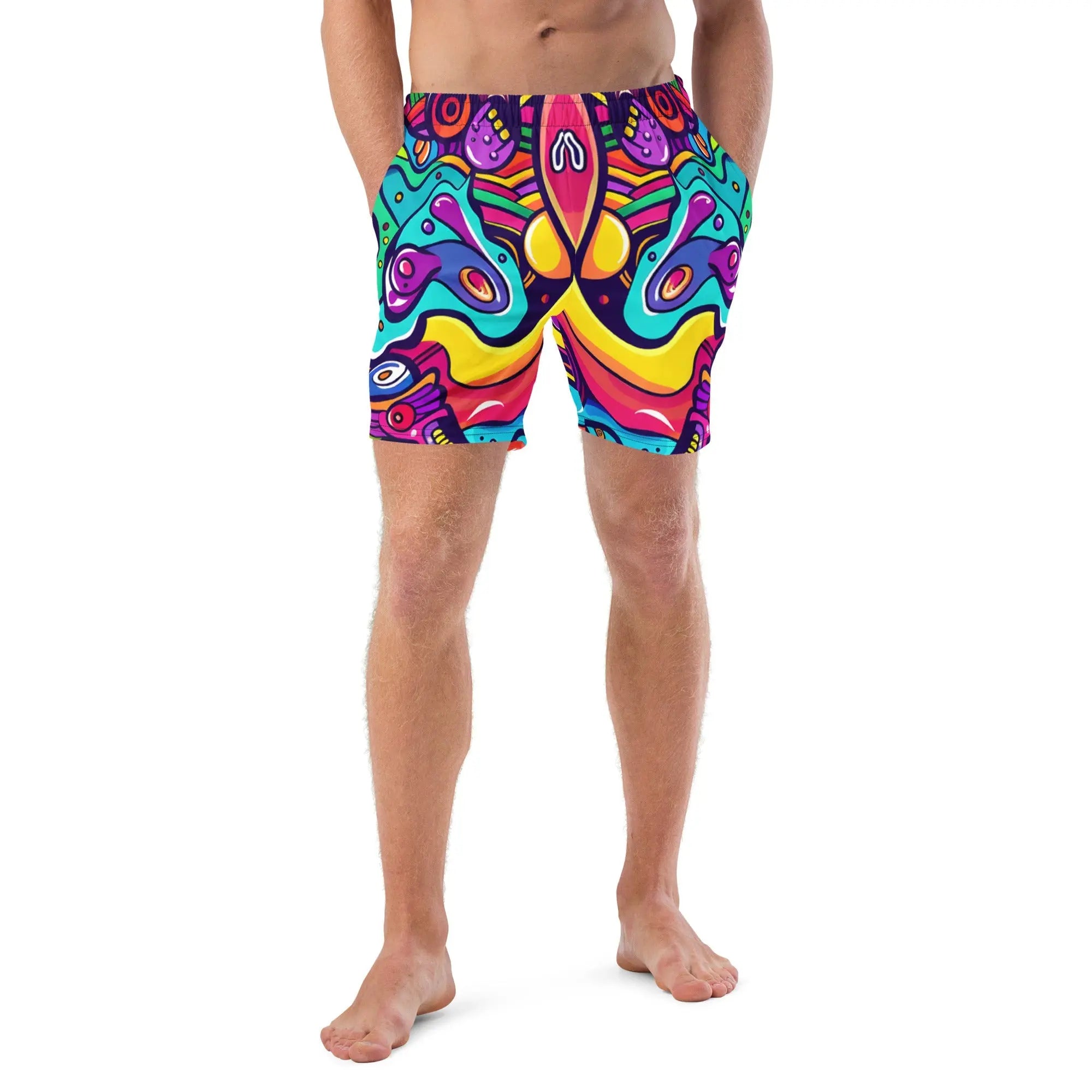 Alien Vision Swim Trunks For EDM Rave Festival Outfit Clothing EDMFestieGear.com