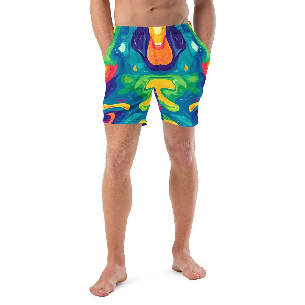 Acid Melt Swim Trunks For EDM Rave Festival Outfit Clothing EDMFestieGear.com