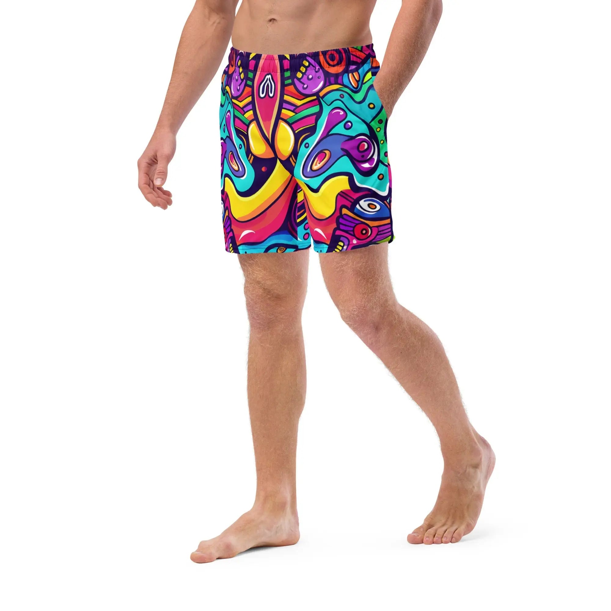 Alien Vision Swim Trunks For EDM Rave Festival Outfit Clothing EDMFestieGear.com