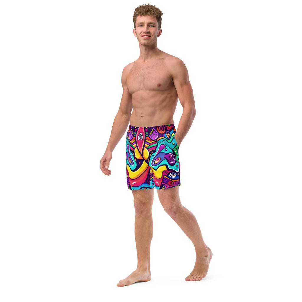 Alien Vision Swim Trunks For EDM Rave Festival Outfit Clothing EDMFestieGear.com