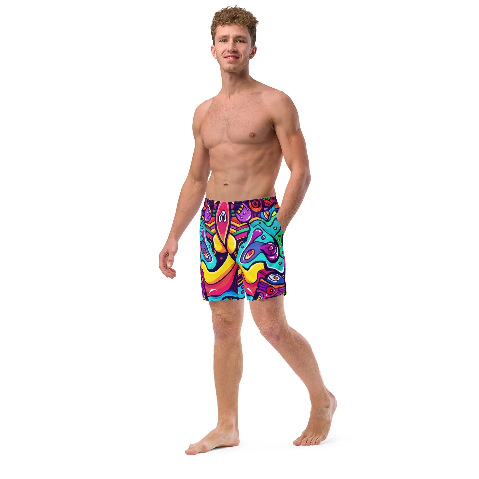 Alien Vision Swim Trunks For EDM Rave Festival Outfit Clothing EDMFestieGear.com