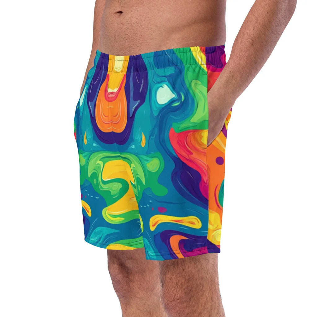 Acid Melt Swim Trunks For EDM Rave Festival Outfit Clothing EDMFestieGear.com