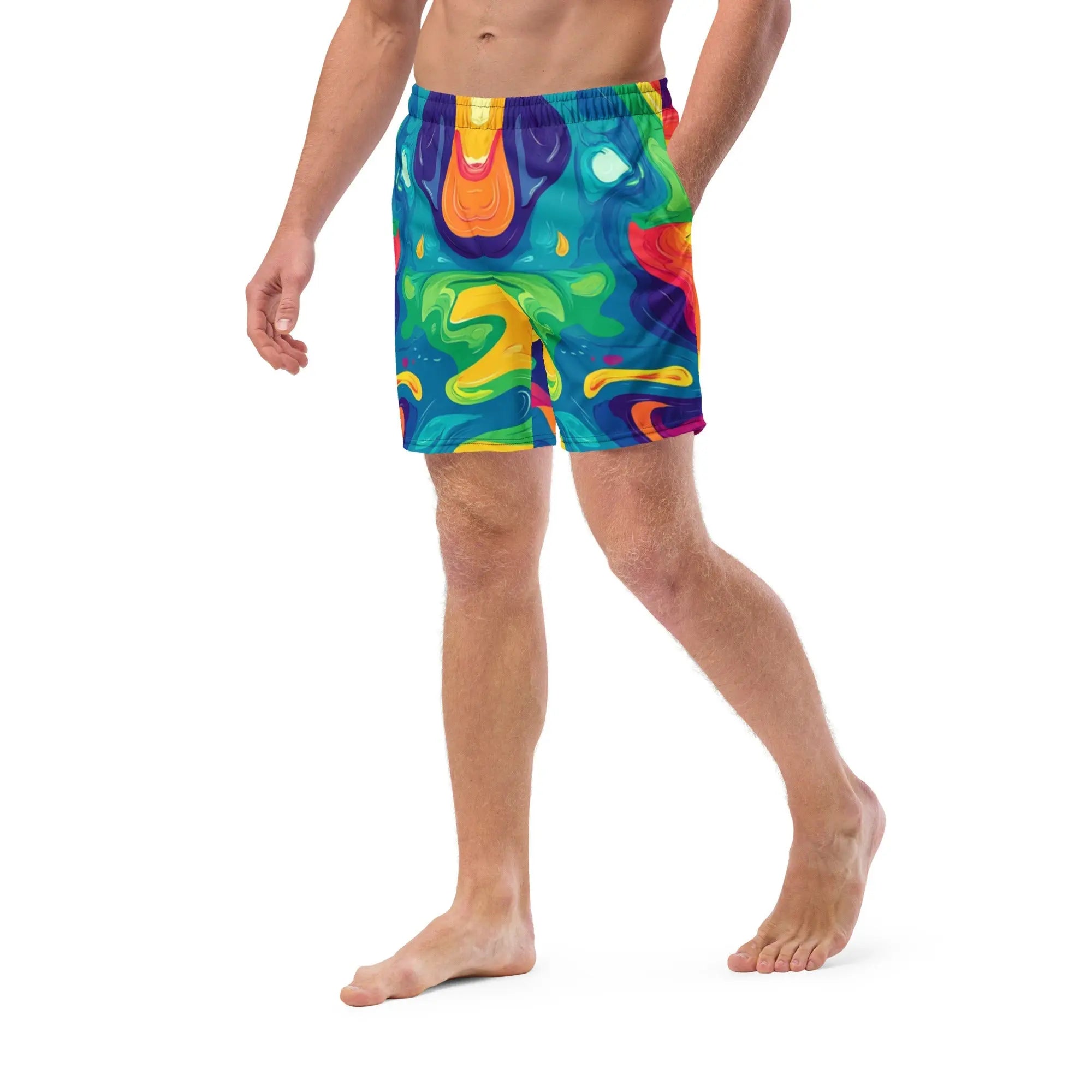 Acid Melt Swim Trunks For EDM Rave Festival Outfit Clothing EDMFestieGear.com