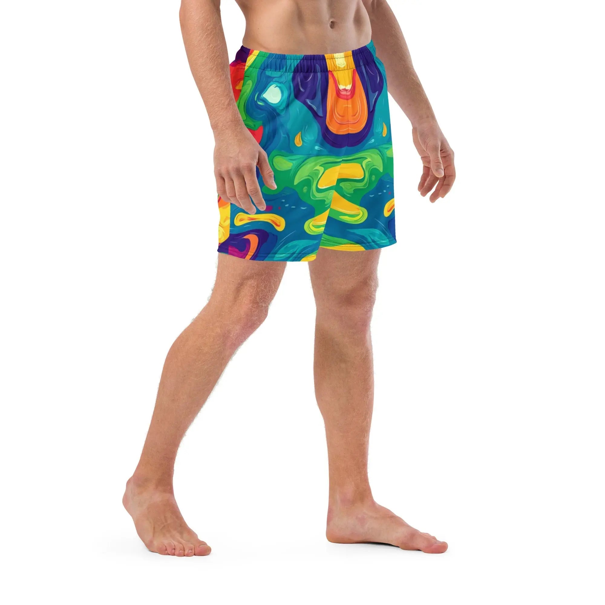 Acid Melt Swim Trunks For EDM Rave Festival Outfit Clothing EDMFestieGear.com