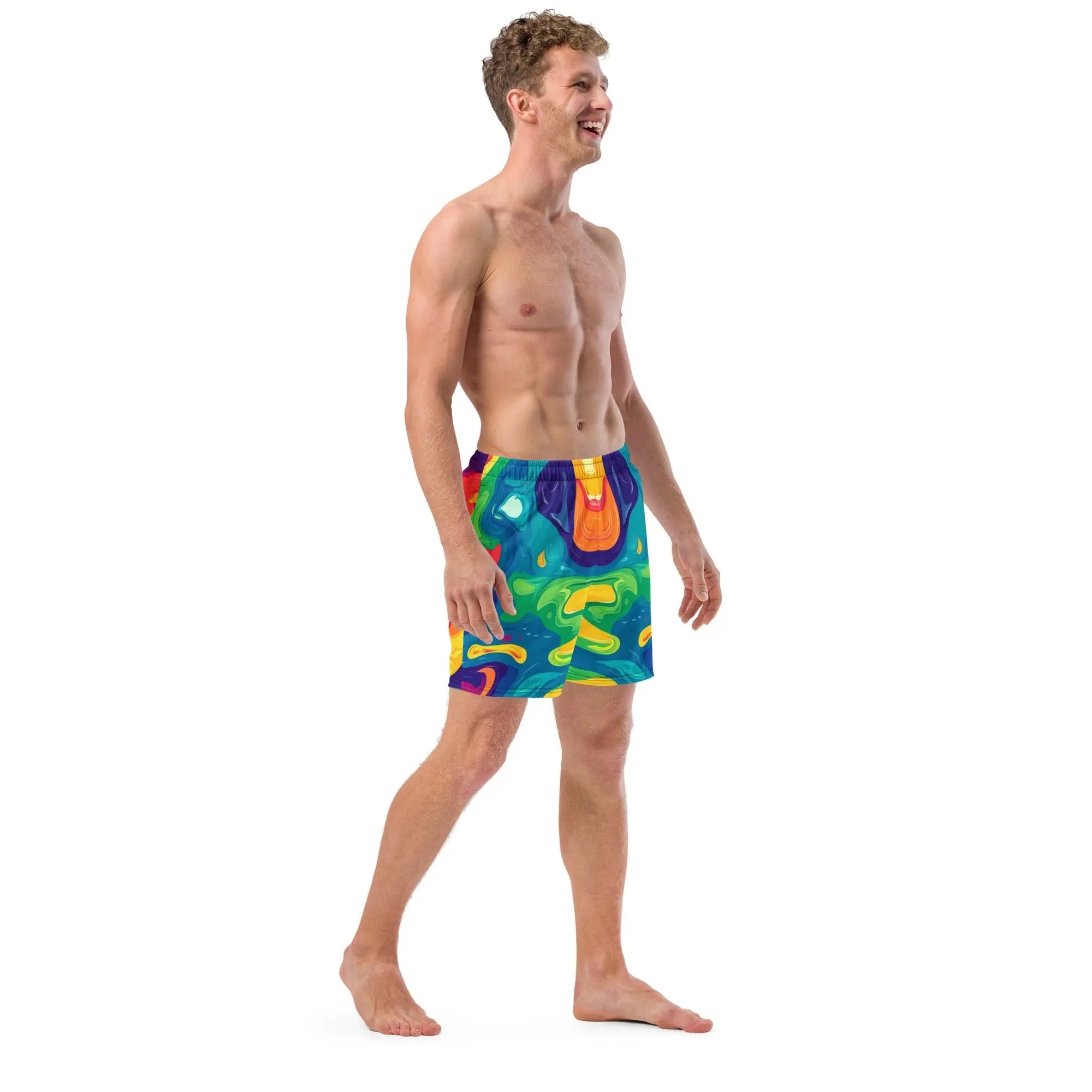 Acid Melt Swim Trunks For EDM Rave Festival Outfit Clothing EDMFestieGear.com